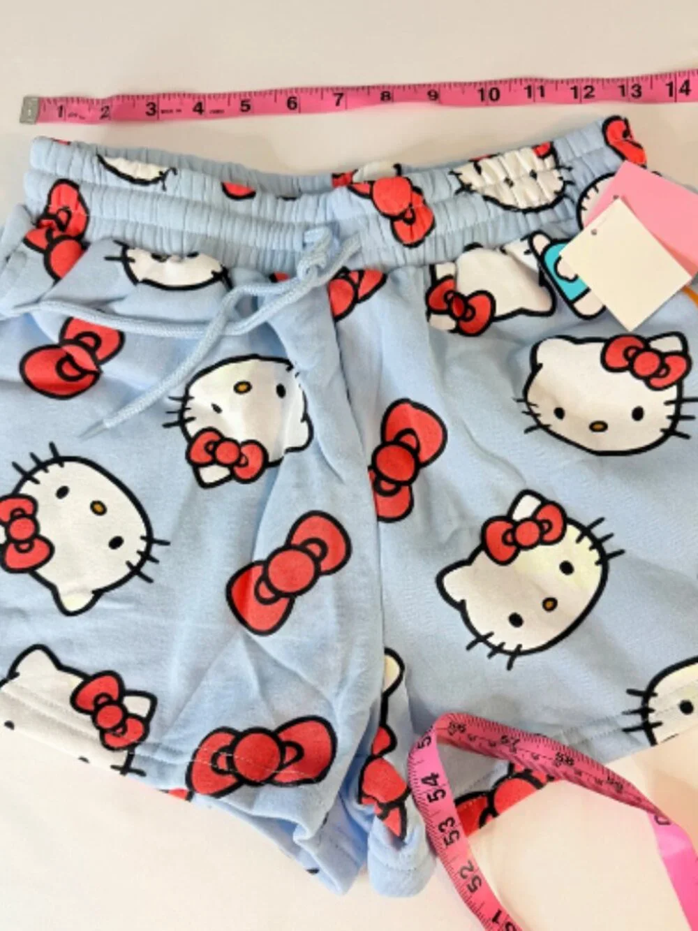 Hello Kitty Sanrio Shorts Women Small Blue Pajama Lounge Elastic Cute NWT - Picture 5 of 7